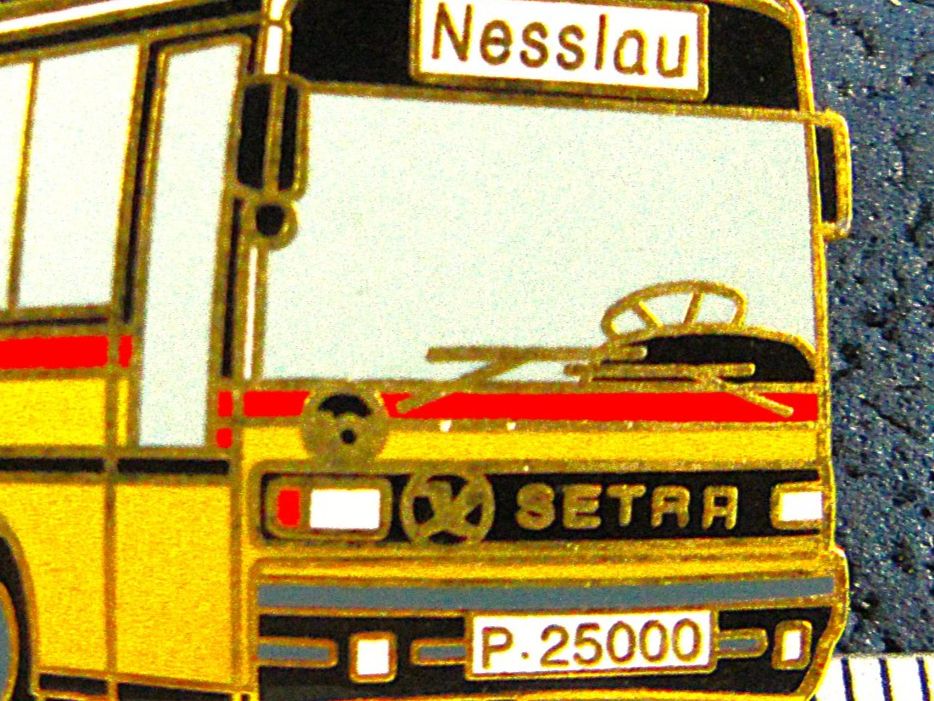 Setra Plaketten & Abzeichen: NESSLAU SETRA POSTAUTO 2NÄGEL-PIN ENAMEL – Gebraucht aus Ettingen von Hausi4711 1