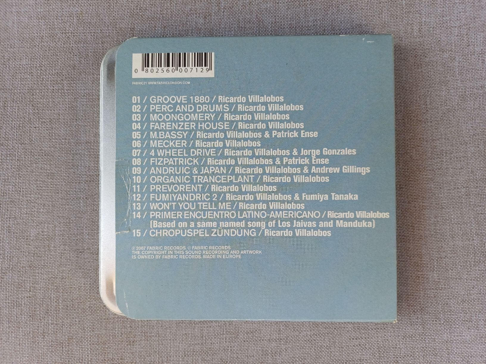 CD: Ricardo Villalobos "Fabric 36" CD – Usato da Begnins venduto da Drastic-Sound 1