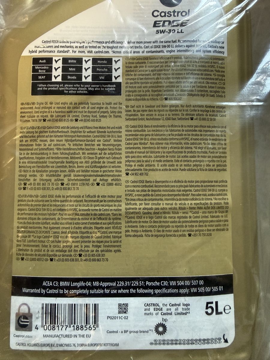Castrol Huiles et additifs: Castrol 5w30. Ab 1.00 – Neuf avec emballage d'origine à Bülach par nik_1 1