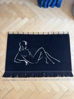70er 70s Vintage Wandteppich Frau Teppich Retro Midcentury