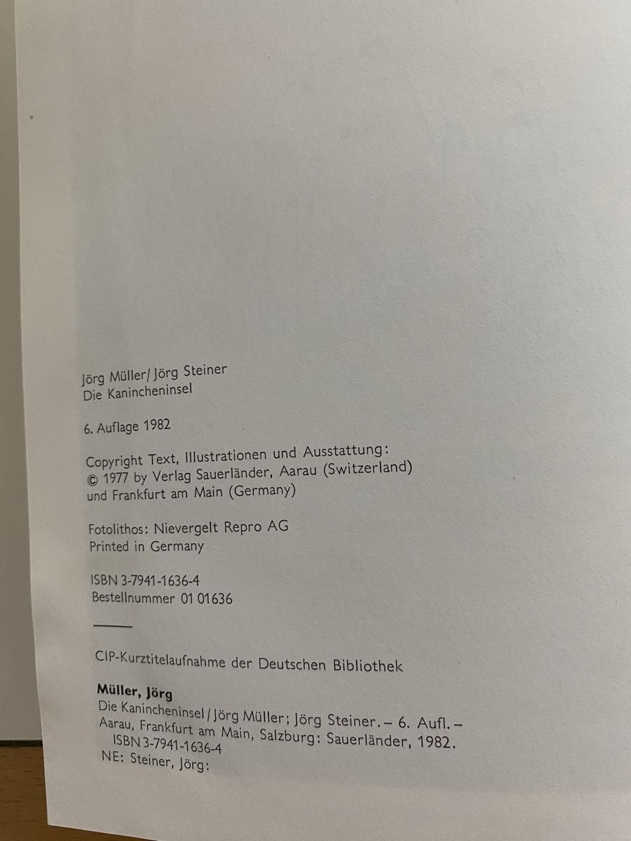 Bücher: Die Kanincheninsel - Jörg Müller/Jörg Steiner – Gebraucht aus Schwarzenburg von Michellu 2