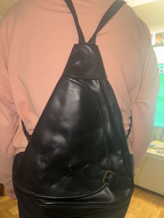 Schwarzer Leder Rucksack