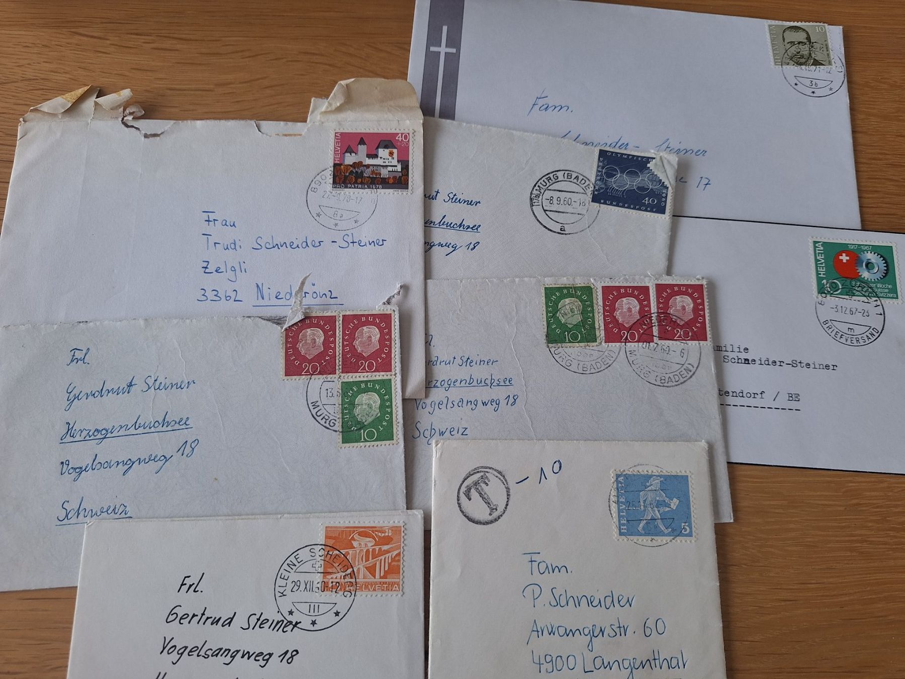 Alle Briefmarken: Briefumschläge mit Briefmarken – Gebraucht aus Wanzwil von chlinih93