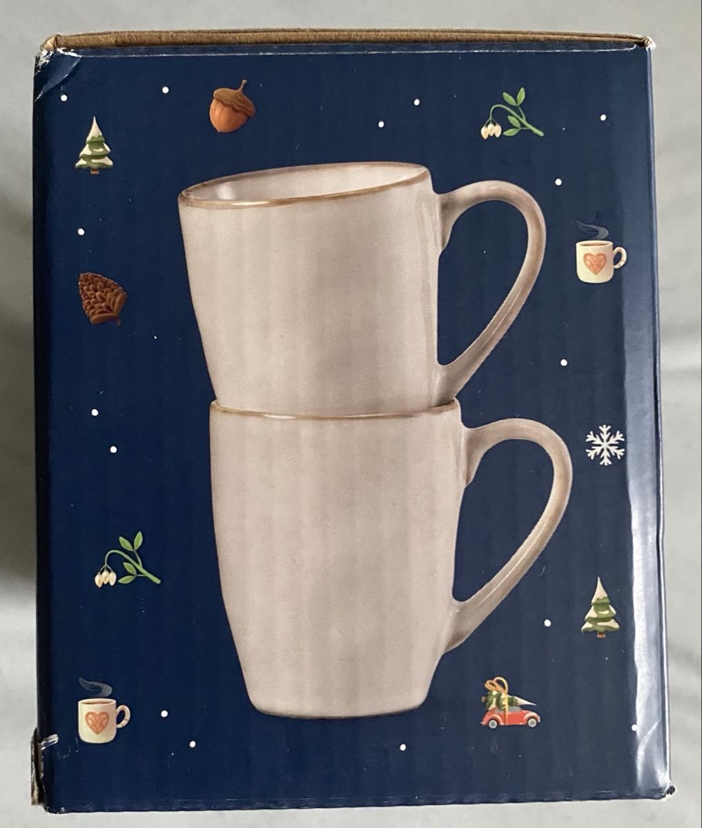 Tazze: 2 Keramik Tassen winterliches Design neu – Nuovo e nell'imballaggio originale da Allschwil venduto da Deal_Tiger99