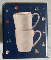 2 Keramik Tassen winterliches Design neu