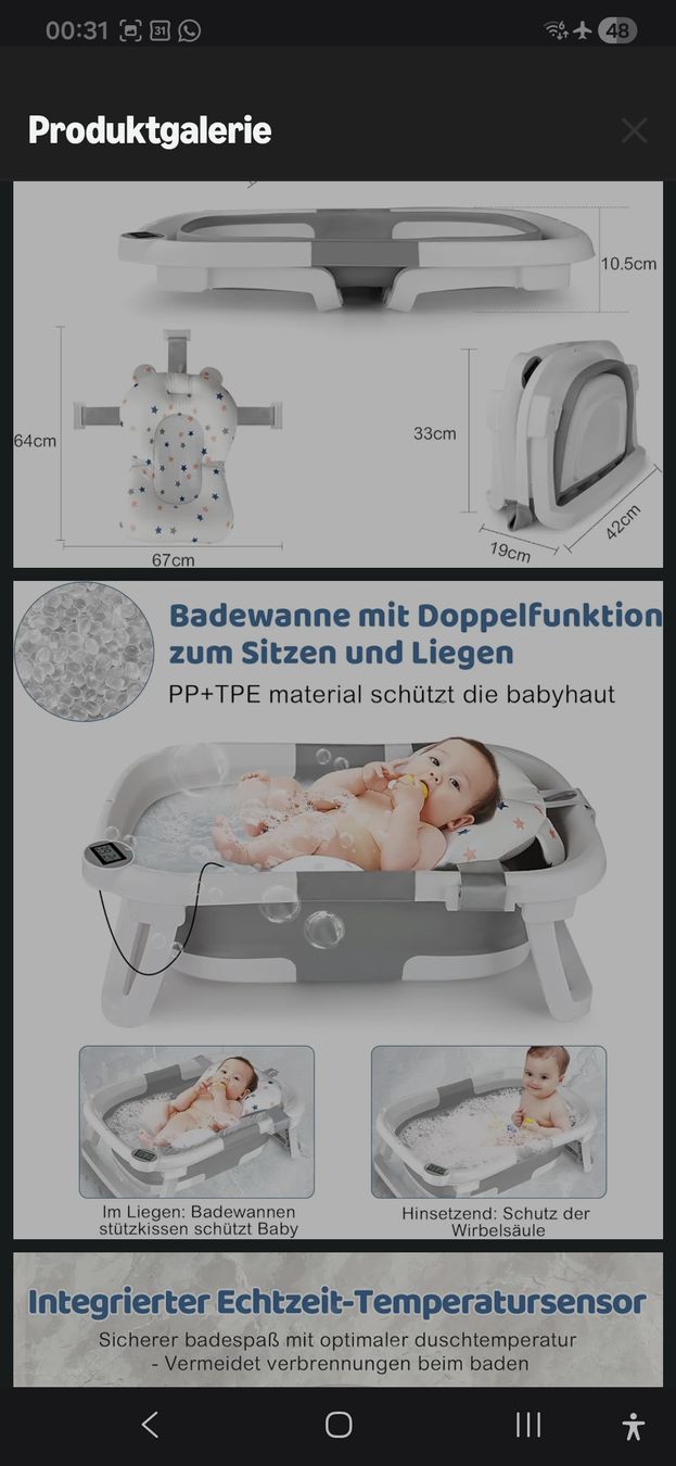 Vasche da bagno: Faltbare Babybadewanne – Nuovo (secondo la descrizione) da Saland venduto da Rose0109 1