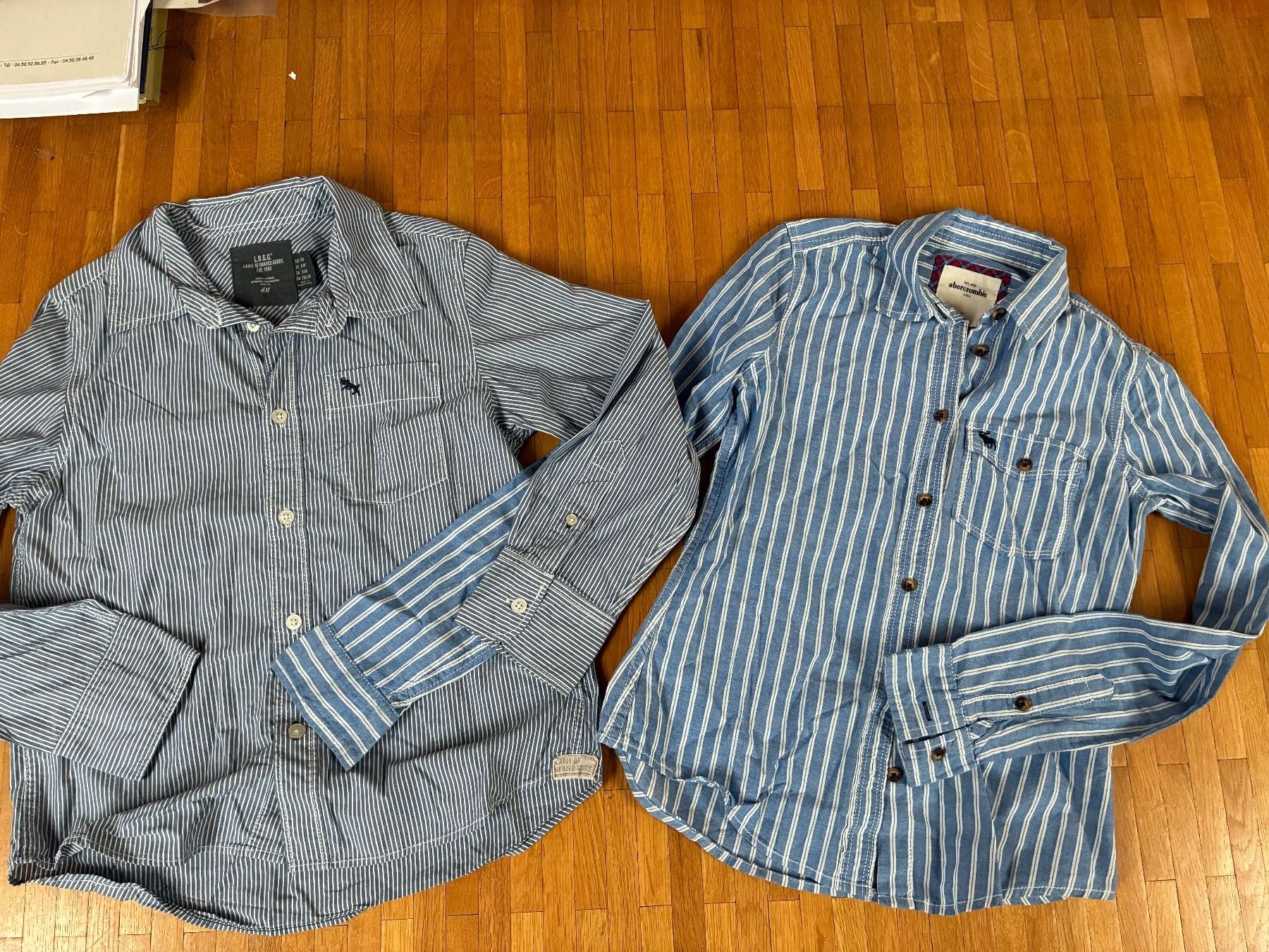 Lotti & Set di vestiti: 2 Hemden H&M 134 + Abercrombie S – Usato da Veyrier venduto da gnoom74