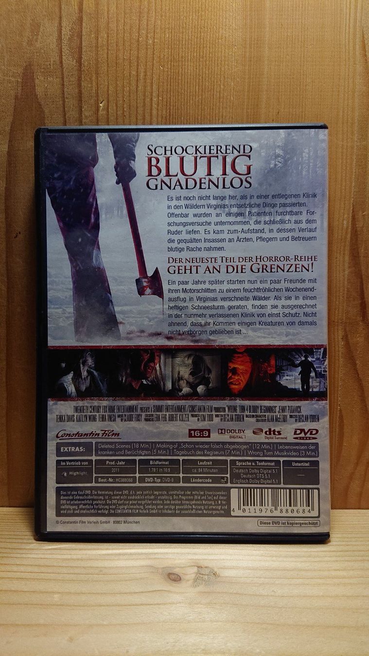 Alle DVDs: WRONG TURN 4 Bloody Beginnings auf DVD – Gebraucht aus Wilderswil von Exebub 1