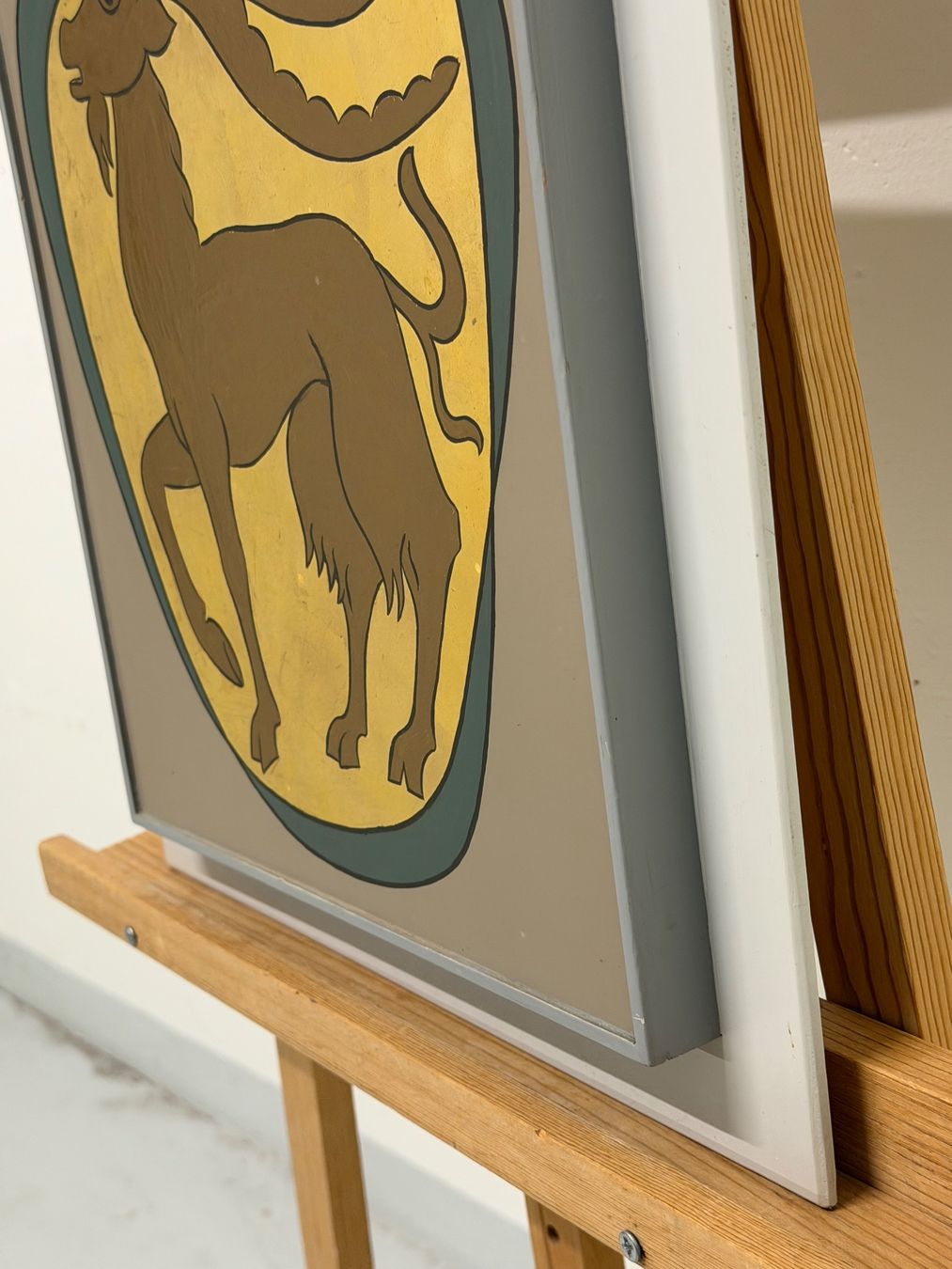 Gemälde: Vintage Schweizer Sternzeichens Steinbock - Glarus Wappen – Gebraucht aus Basel von PAUL_ART 6