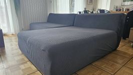 Canapé d'angle avec méridienne et coffre de rangement