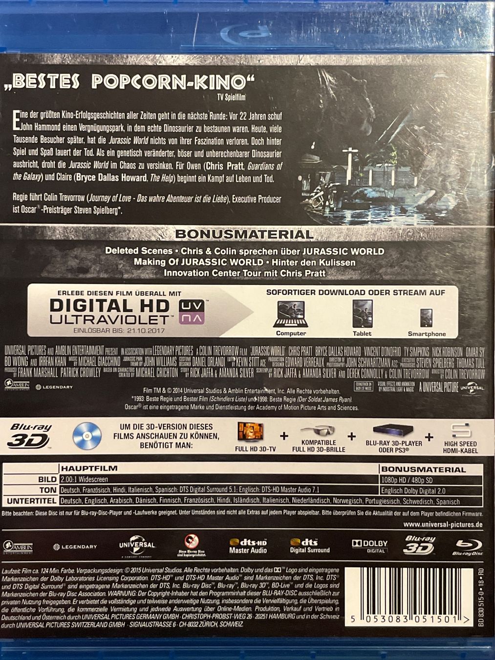 Tutti i DVDs: Jurassic World  3D / 2D   (2015) – Usato da Waldenburg venduto da Gonzo8 1