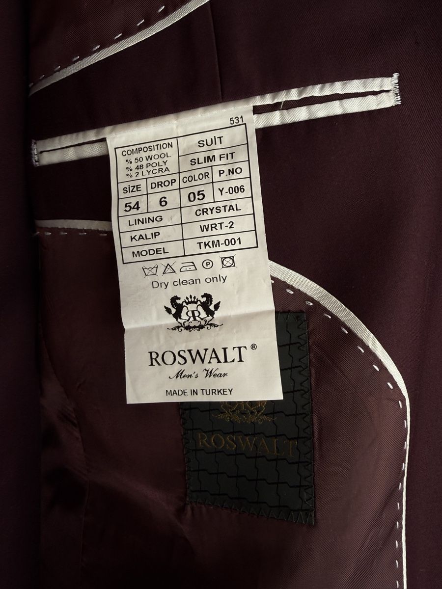 Anzüge: Completo da cerimonia da uomo bordeaux taglia 54 SLIM  – Gebraucht aus Glis von dor_b2nc 2