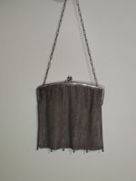 Antike Damenhandtasche versilbert Kettenhandtasche,um 1900