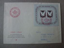 Block + 100 Jahre Basler Taube auf Brief
