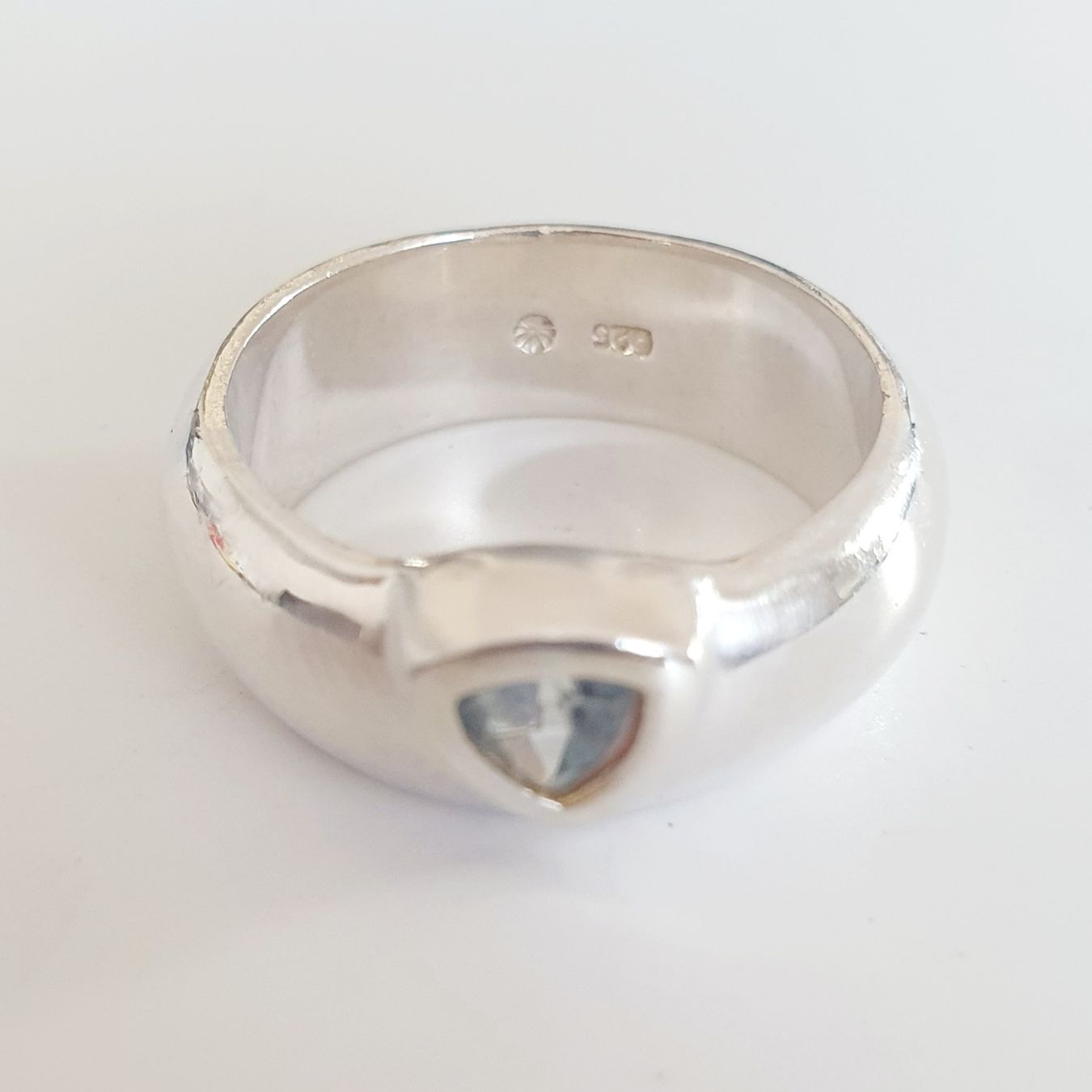 Anelli: Silberring 925 mit hellblauem Stein, Grösse 18.2 mm – Usato da Kreuzlingen venduto da Wunderkiste123 3