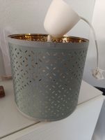 Hängelampe grau gold Muster perforiert guter Zustand Ikea