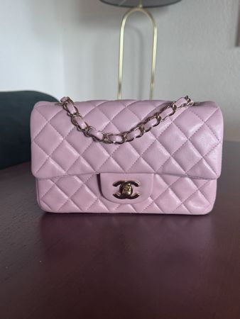 Chanel Mini Rectangular Flap Bag Light Pink Leather