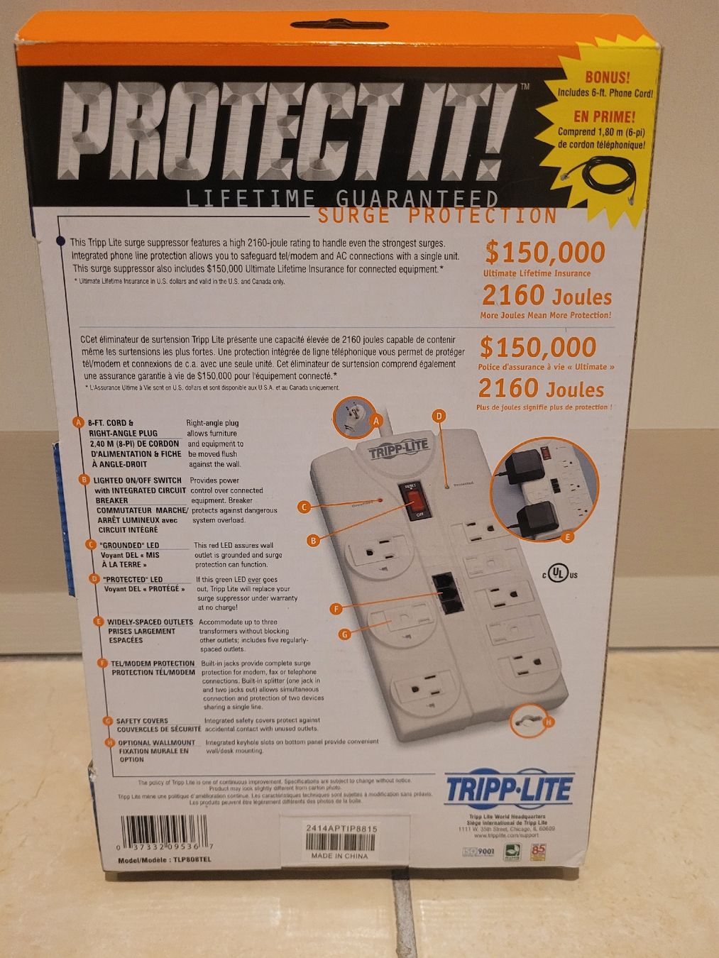 Stecker: Protect it Tripp Lite 8 prises + tel/modem – Neu und originalverpackt aus Courtaman von Bluejazz 1