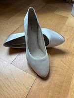 Bequeme High-heels weiss seidig-glänzend