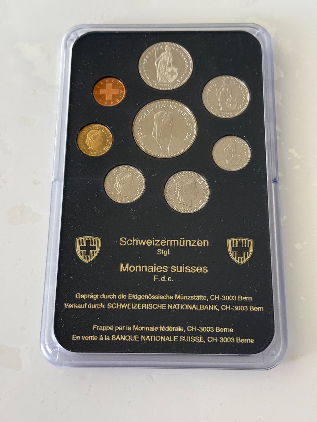 Tutti le monete: Schweizer Münzsatz 1985  Stempelglanz – Nuovo (secondo la descrizione) da Wallisellen venduto da SWISS_SILVER1