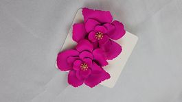 Statement Ohrringe - Fuchsia Blumen Ohrstecker 547