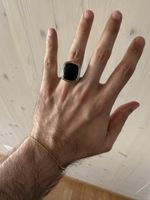 Silberring mit Regenbogen-Obsidian