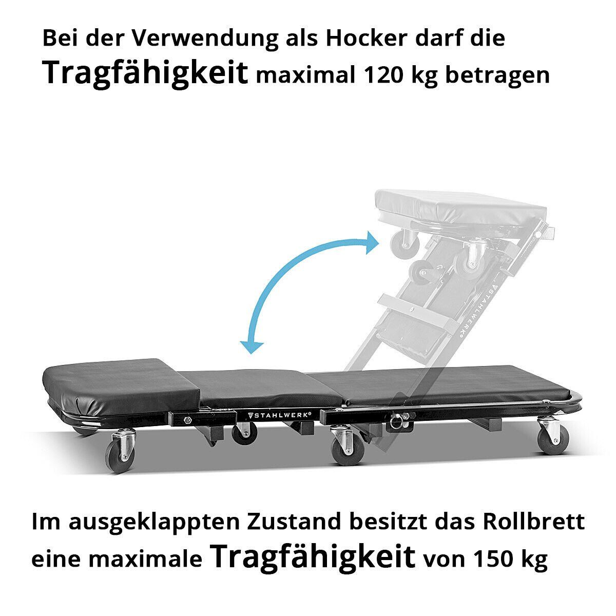 Piattaforme elevatrici & Crick: STAHLWERK 2 in 1 Werkstatthocker – Nuovo e nell'imballaggio originale da Bottighofen venduto da zaap 1