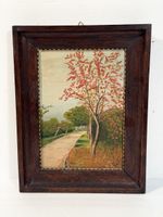 Vintage Framed Autumn Landscape Painting - Signed O.F