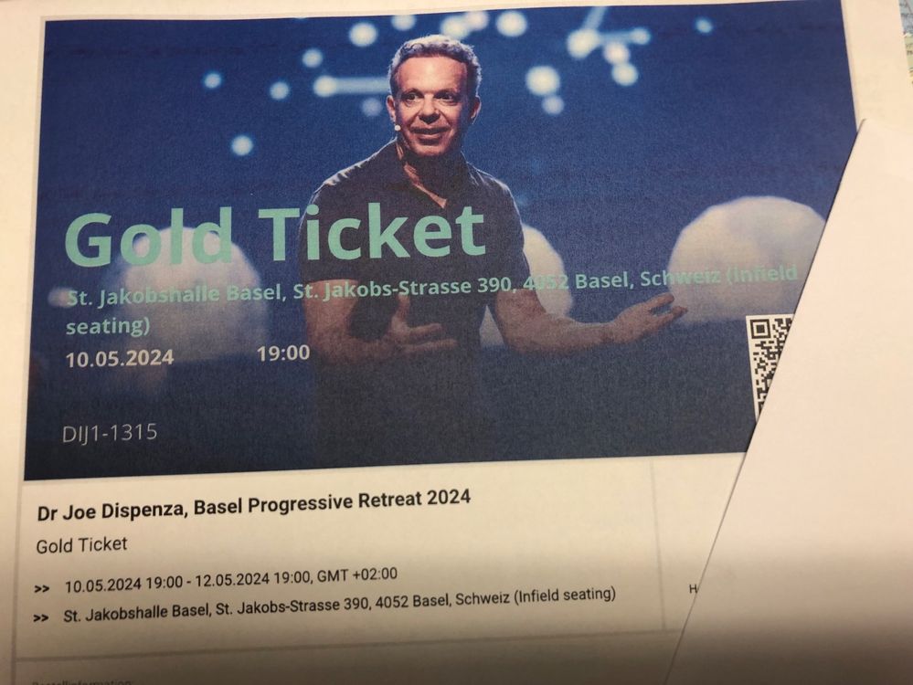 Joe Dispenza Basel Progressive Retreat 2024 Gold Ticket Kaufen