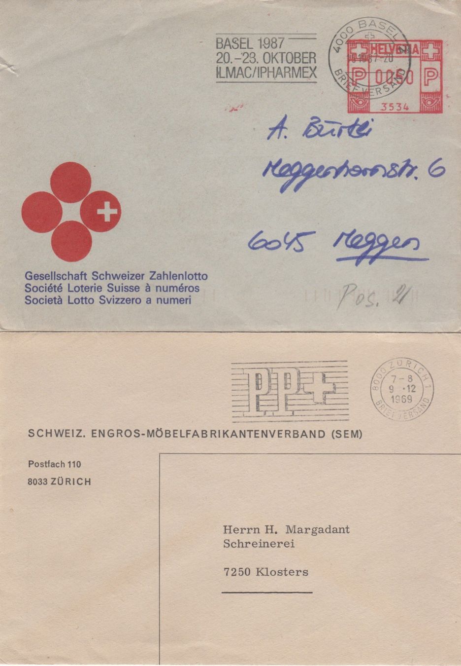 Tous les timbres: Lot 7 Briefe mit "PP-Stempel" – D'occasion à Bürglen TG par StampGraf 2