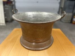 Alter Kupferkessel / Feuerkessel mit Henkeln – ca. 27 cm hoc