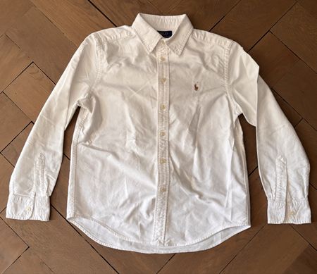 Ralph Lauren boys white shirt, size M (10-12) - stylish!