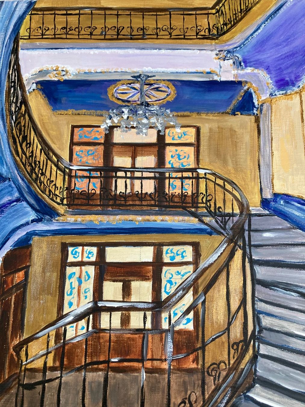 Dipinti: Das Treppenhaus - Acrylbild – Nuovo (secondo la descrizione) da Cham venduto da Felha 7