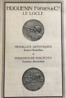 Vintage Reklame, Huguenin Frères, Le Locle, Medaillen, 1920