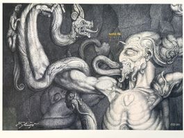 Ernst Fuchs – „Anti-Laokoon“. Hochwertiger Giclée-Druck