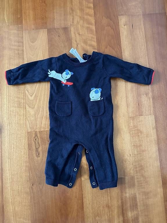 Jumpsuits: Jacadi Paris Strampler Jungen Gr. 67 6M Navy Hunde – Gebraucht aus Sonnental von sop_9scm
