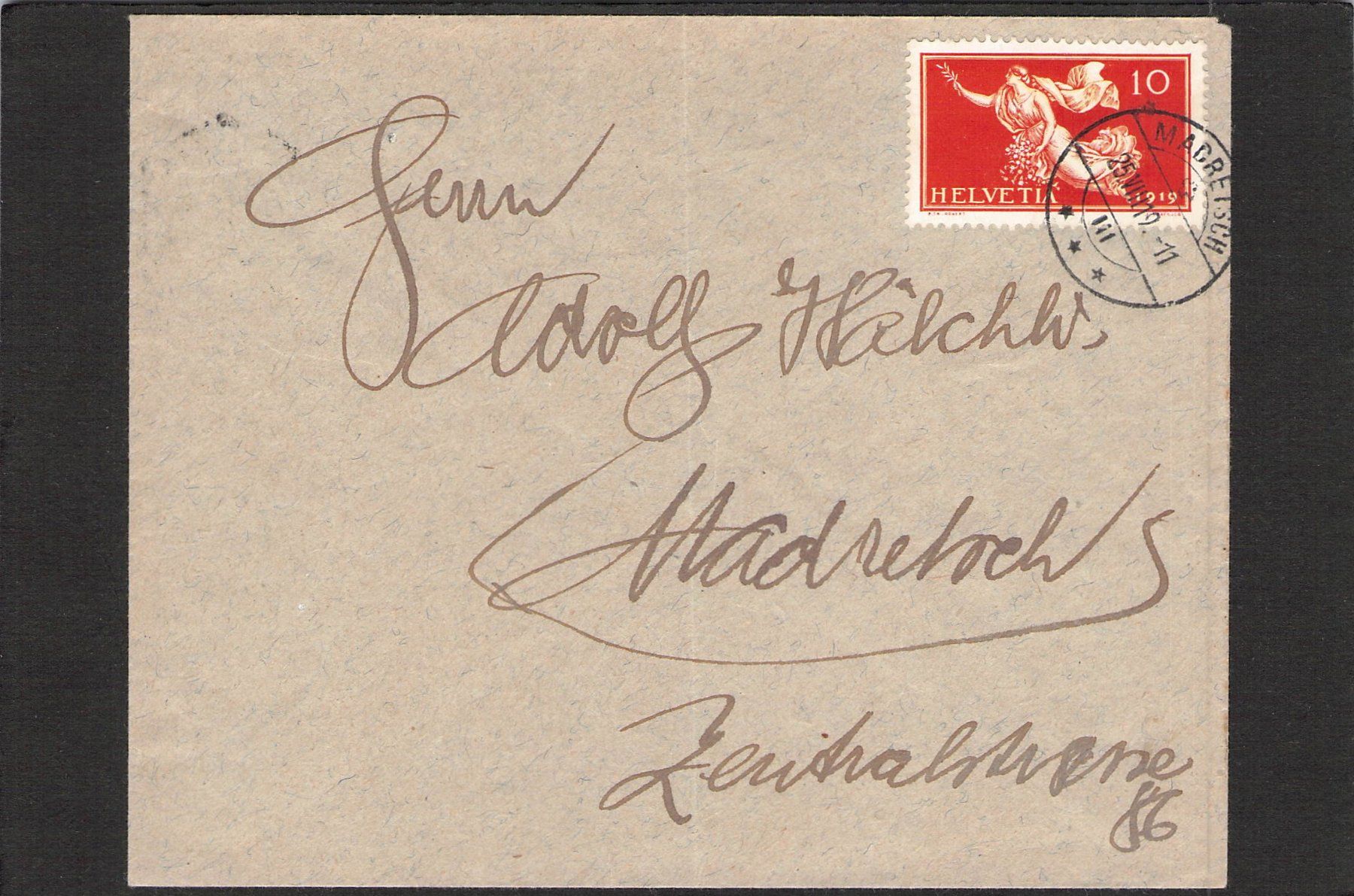 Tutti i francobolli: Madretsch , SBK Nr. 144 , 25.Vlll.1919 – Usato da Reichenburg venduto da Pipo-67