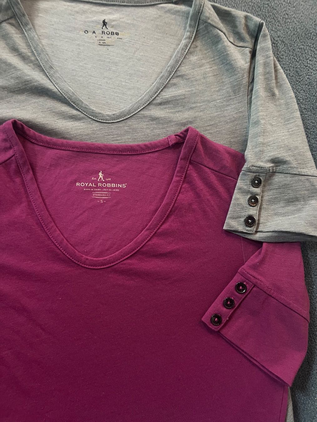 T-shirt: 2 ROYAL ROBBINS Freizeitshirts, pink/grau, Gr. S – Usato da Wiesendangen venduto da Babalegi 4
