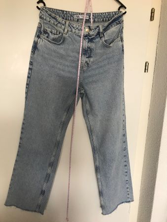 Zara Jeans Damen, Grösse 38, hellblau, high waist