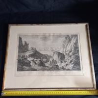 Gravure ancienne "Vue des Montagnes de Val-de-Travers"