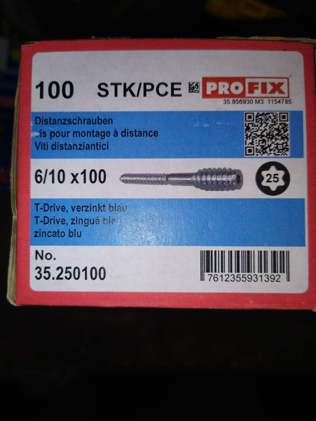 Ferramenta: Profix Distanzschrauben 6/10 x 100 mm – Usato da Boswil venduto da yceman69