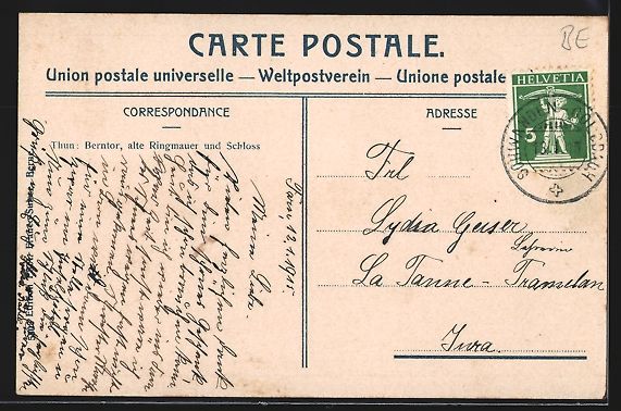 Cartoline postali: Thun, Berntor, alte Ringmauer und Schlos – Usato da Berlin venduto da bartko-reher 1