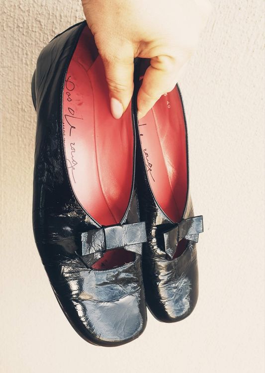 Bretelles D’orteils ALE Allara En Cuir Italien - Vintage, Neuf En Emballage - Rouge/or/noir