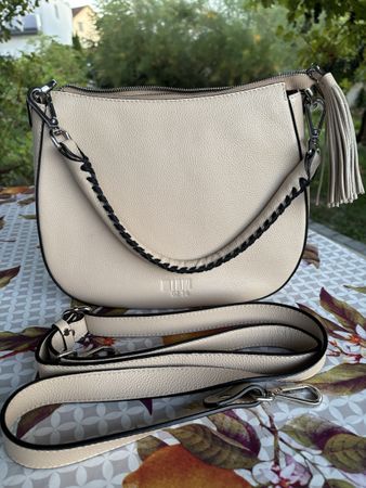 Leder Tasche 0714 neuwertig beige