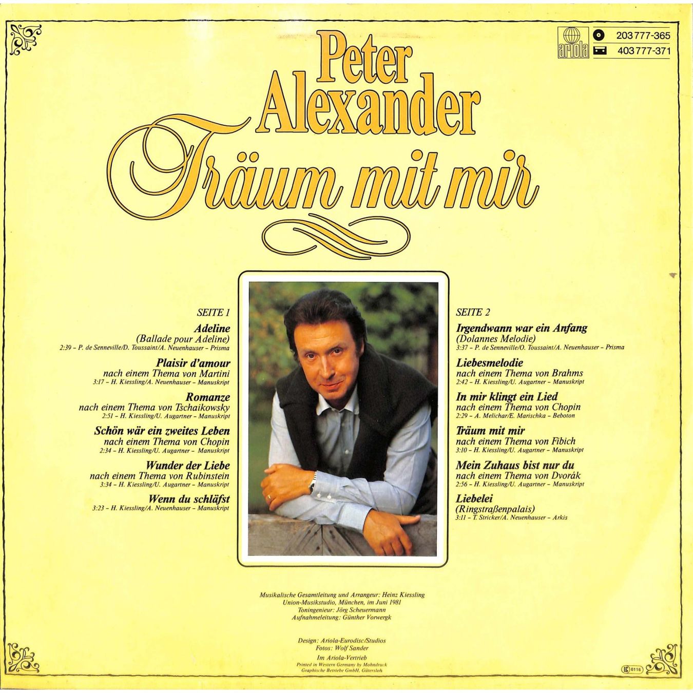 Schallplatten: LP: Peter Alexander - Träum mit mir – Gebraucht aus Trimmis von Dres2 1