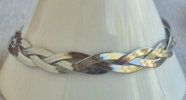 Bracciale donna argento intrecciato regolabile