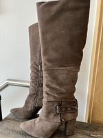 Braune Wildlederstiefel, Grösse 39, Hoher Schaft für Herbst