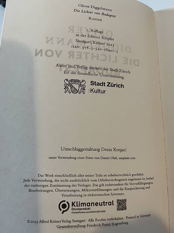 Bücher: Oliver Diggelmann: Die Lichter von Budapest – Neu (gemäss Beschreibung) aus Zürich von audn 2
