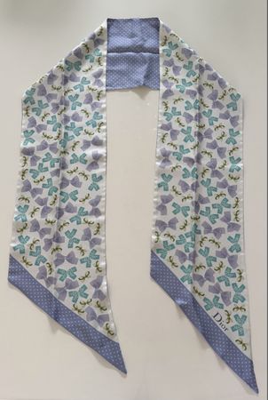 Christian Dior Seidenschal, blau/weiss, neuwertig