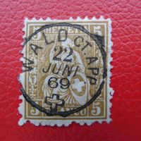 1869: Nr.30: 22.JUNI.1869 zentrischer Fingerhut: WALD CT.APP